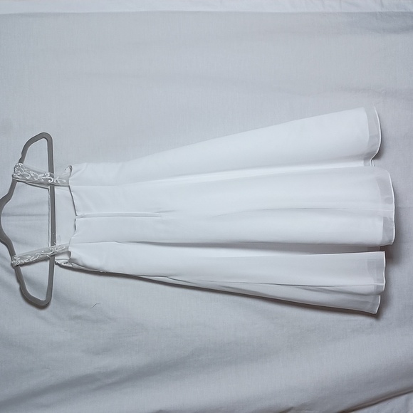 David Bridals White Beaded Embroidered Flower Girl Communion Dress Sz 5 - Picture 7 of 13